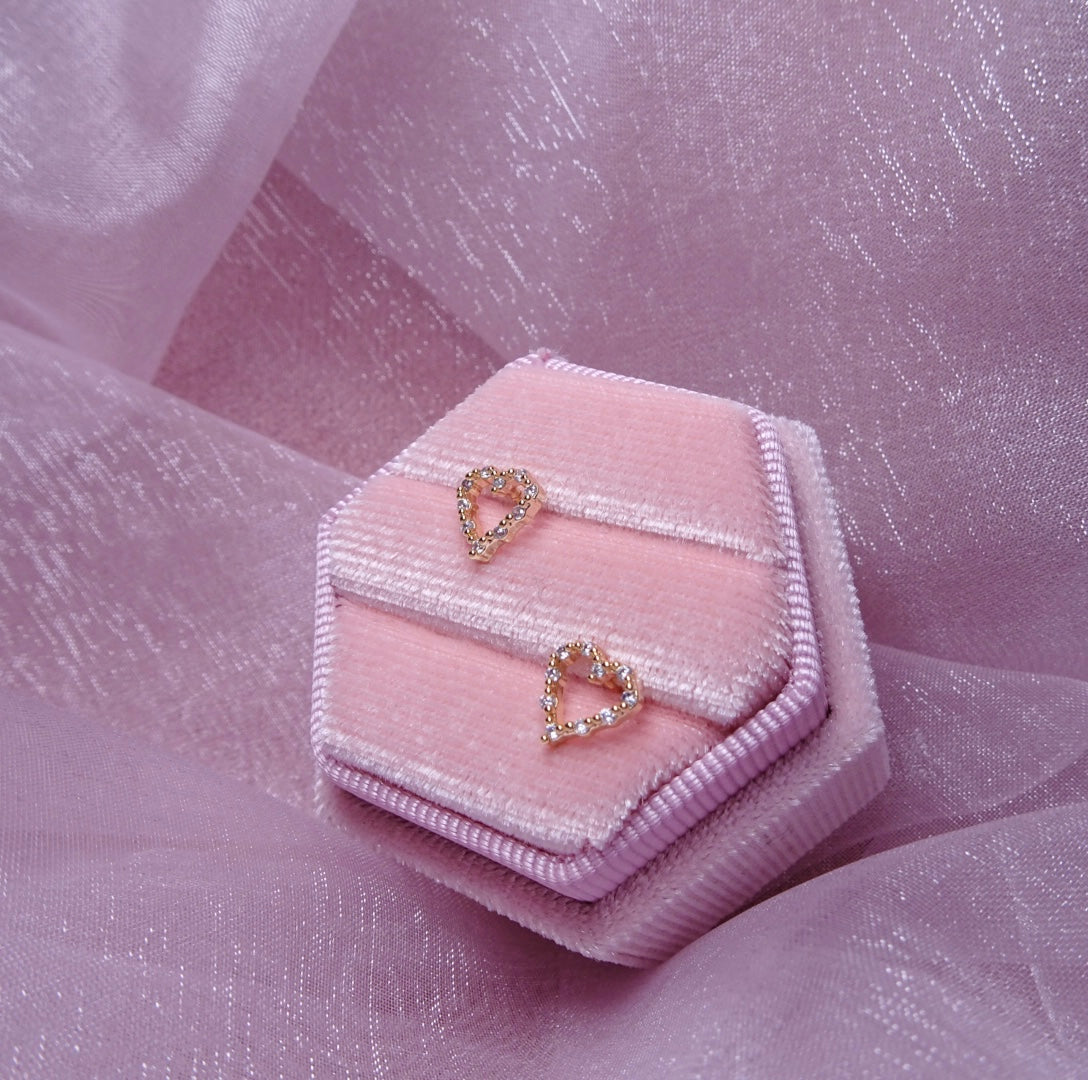 オープンハートピアス (ゴールド)