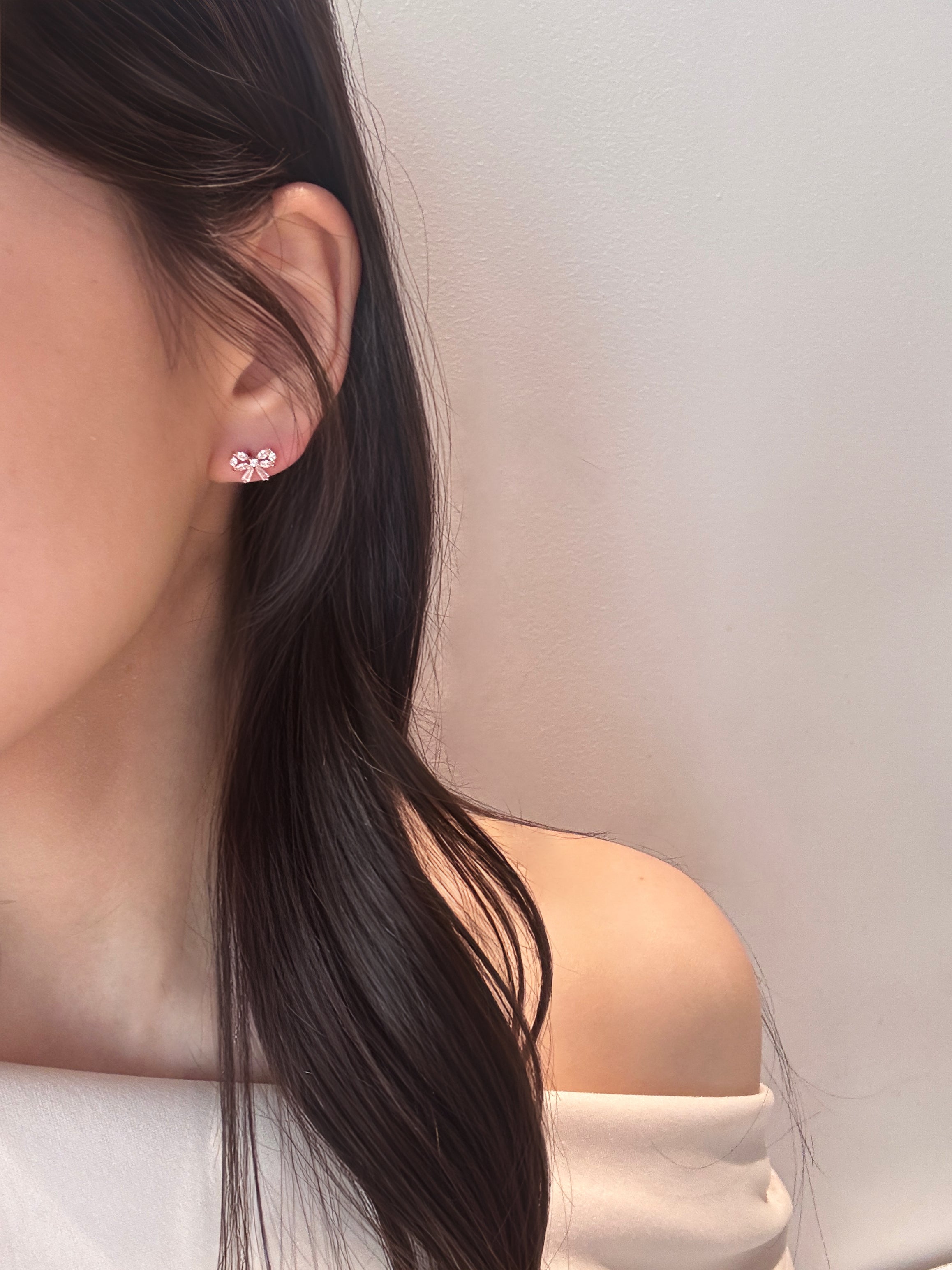 ピュア・リボンピアス(ピンクゴールド)