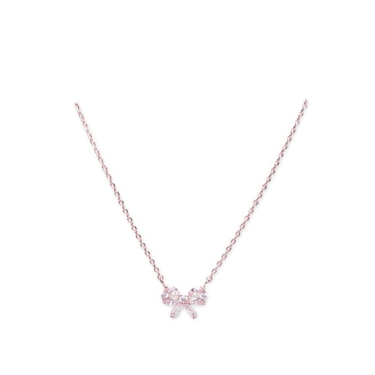 シンプルリボンネックレス(ピンクゴールド)