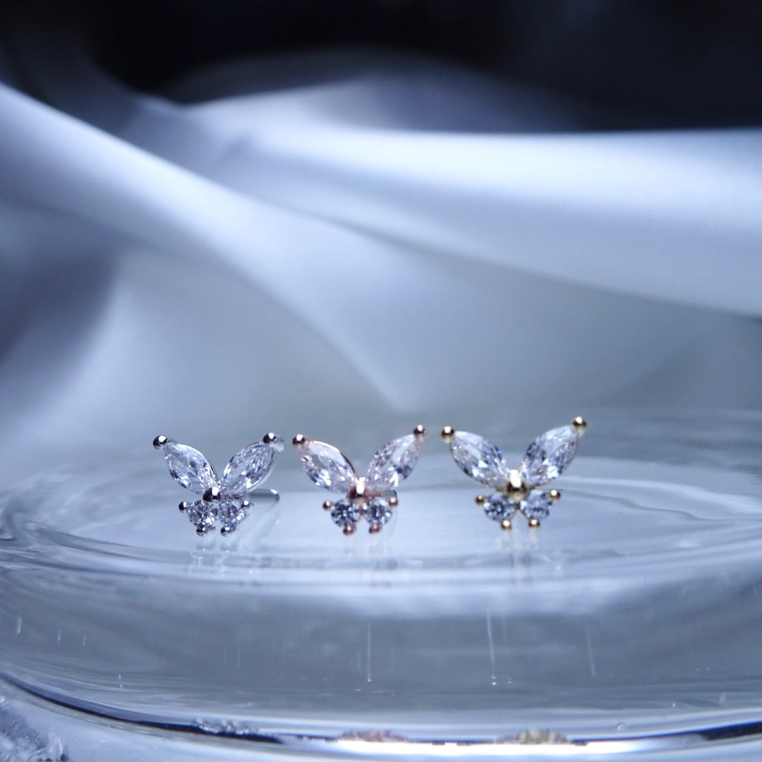 バタフライ・軟骨ピアス<br>(ピンクゴールド)