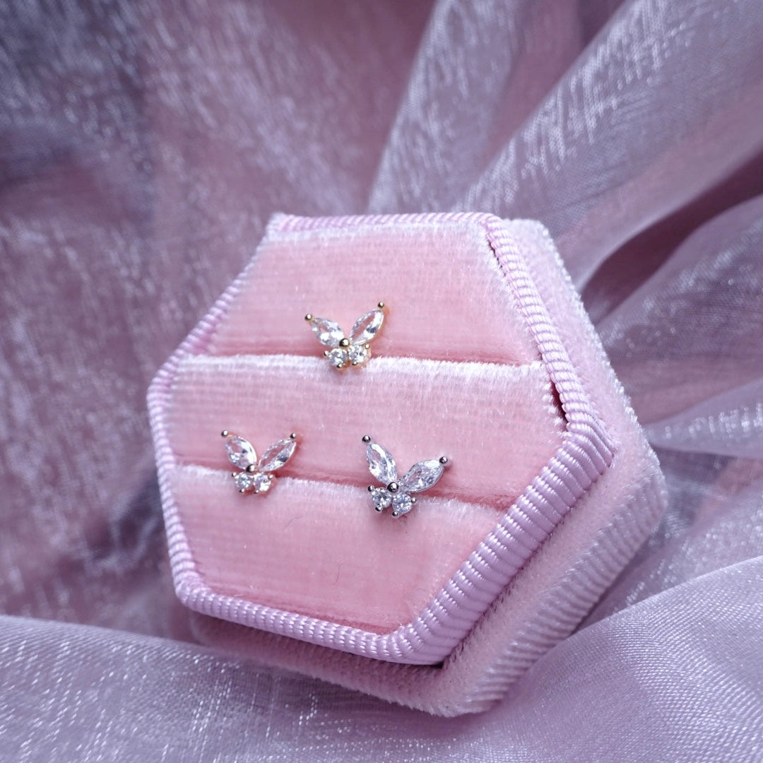 バタフライ・軟骨ピアス<br>(ピンクゴールド)