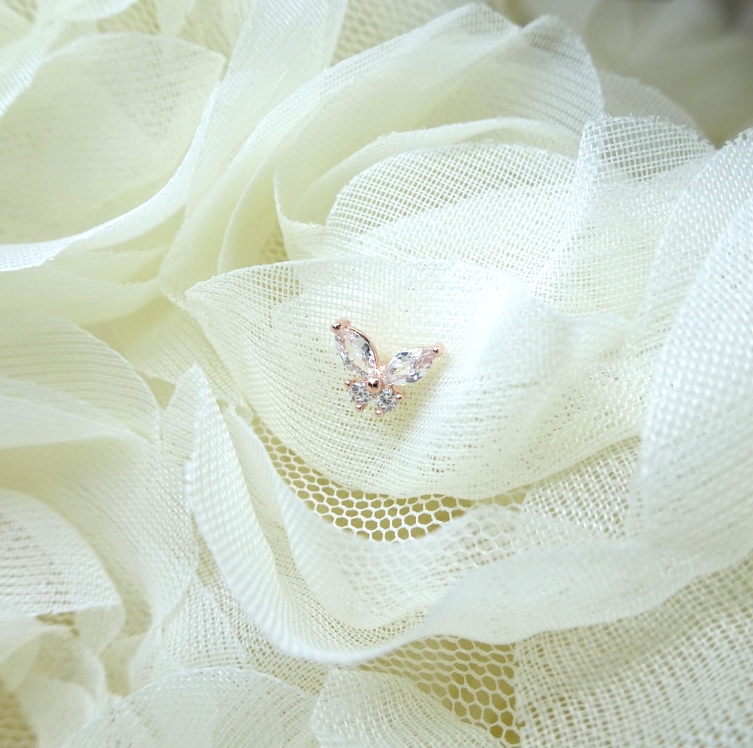 バタフライ・軟骨ピアス<br>(ピンクゴールド)