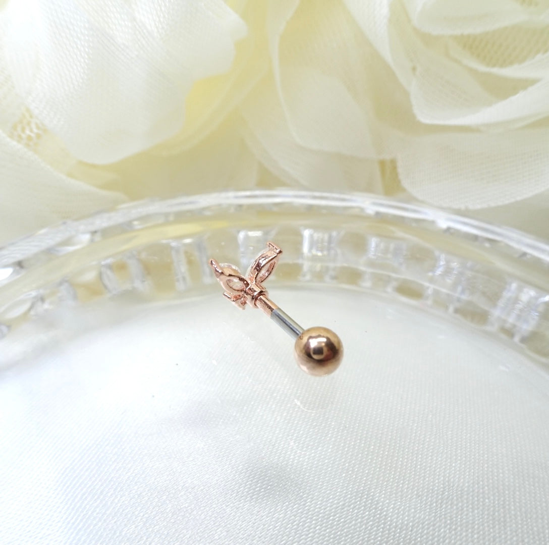 バタフライ・軟骨ピアス<br>(ピンクゴールド)