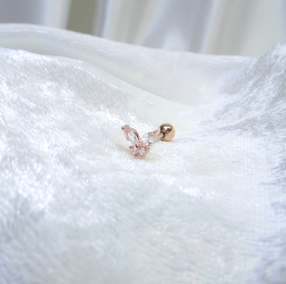 バタフライ・軟骨ピアス<br>(ピンクゴールド)