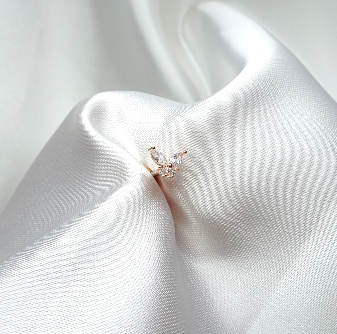 バタフライ・軟骨ピアス<br>(ピンクゴールド)