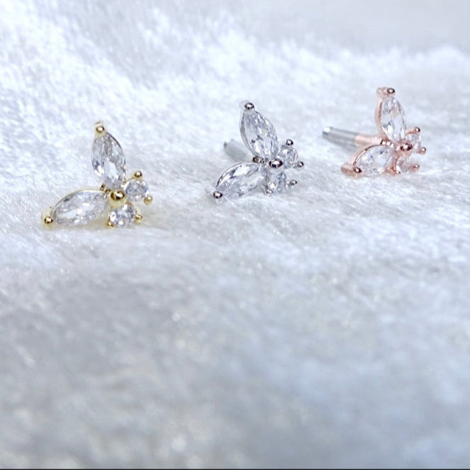 バタフライ・軟骨ピアス<br>(ピンクゴールド)