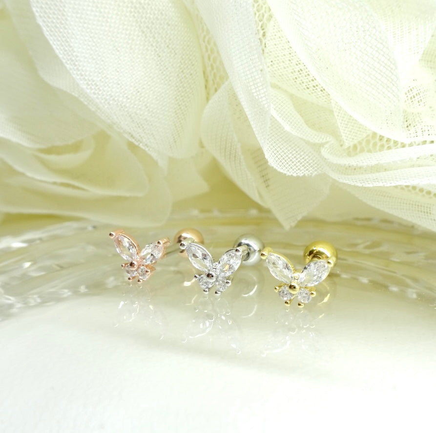 バタフライ・軟骨ピアス<br>(ピンクゴールド)